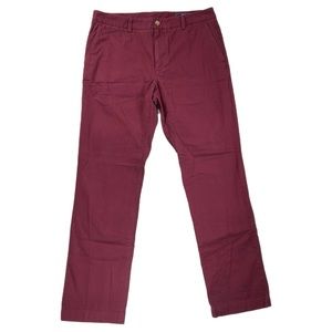 Vineyard Vines Mens Maroon Slim Fit Breaker Pant Chino Casual Preppy size 33x31